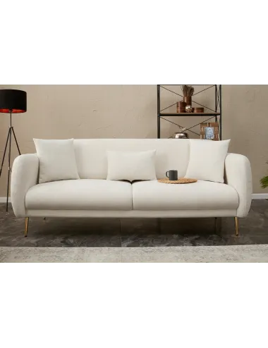 Canapea Tapitata cu 3 Locuri Simena - Cream 210 X 80 X 95 - 1