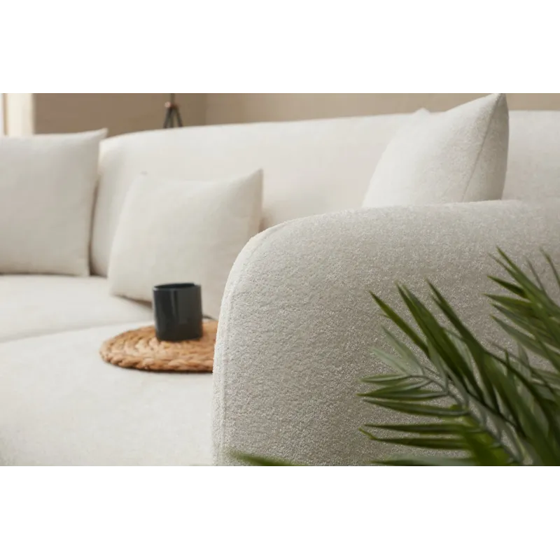 Canapea Tapitata cu 3 Locuri Simena - Cream 210 X 80 X 95  - 4