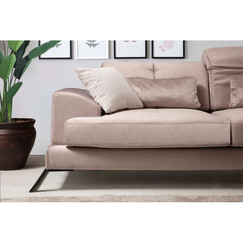 Canapea Tip Coltar Tapitat cu Perne Incluse Frido Corner Right (L3+Chl) - Beige  - 4