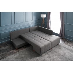 Canapea Tip Coltar Extensibil Manama Corner Sofa Bed Right - Anthracite Tapitat - 4