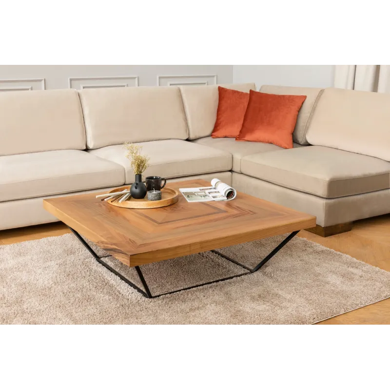 Canapea Tip Coltar cu Taburet Tulip Corner Right With Pouf - Beige  - 3