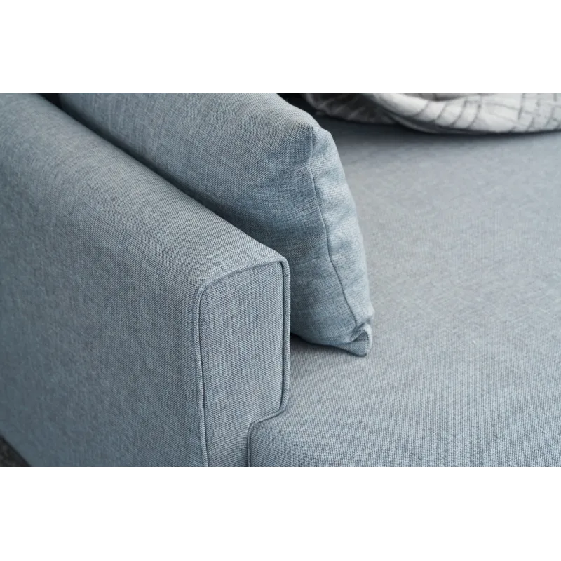Canapea Tip Coltar cu Taburet Bella Soft Mini Köşe Right - Blue  - 4