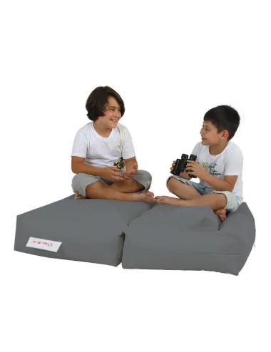 Fotoliu Puf Bean Bag cu 2 tabureti Kids Double Seat Pouf - Fume  - 5