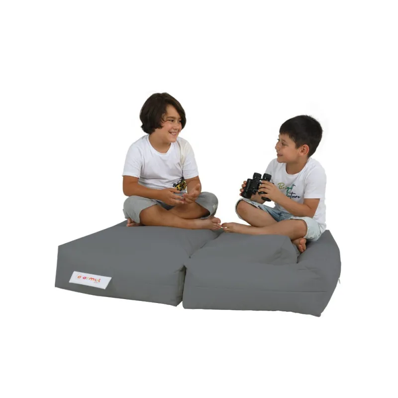 Fotoliu Puf Bean Bag cu 2 tabureti Kids Double Seat Pouf - Fume  - 5