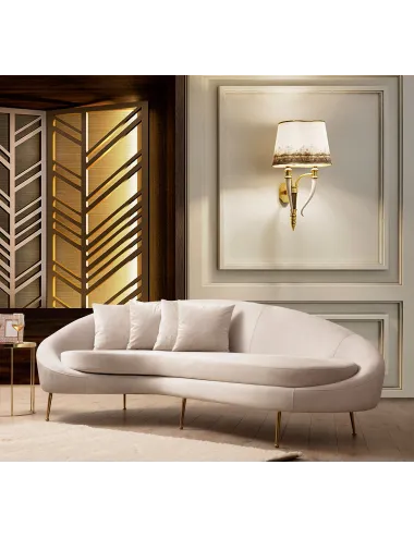 Canapea Tapitata cu 3 Locuri Eses Left - Beige - 1