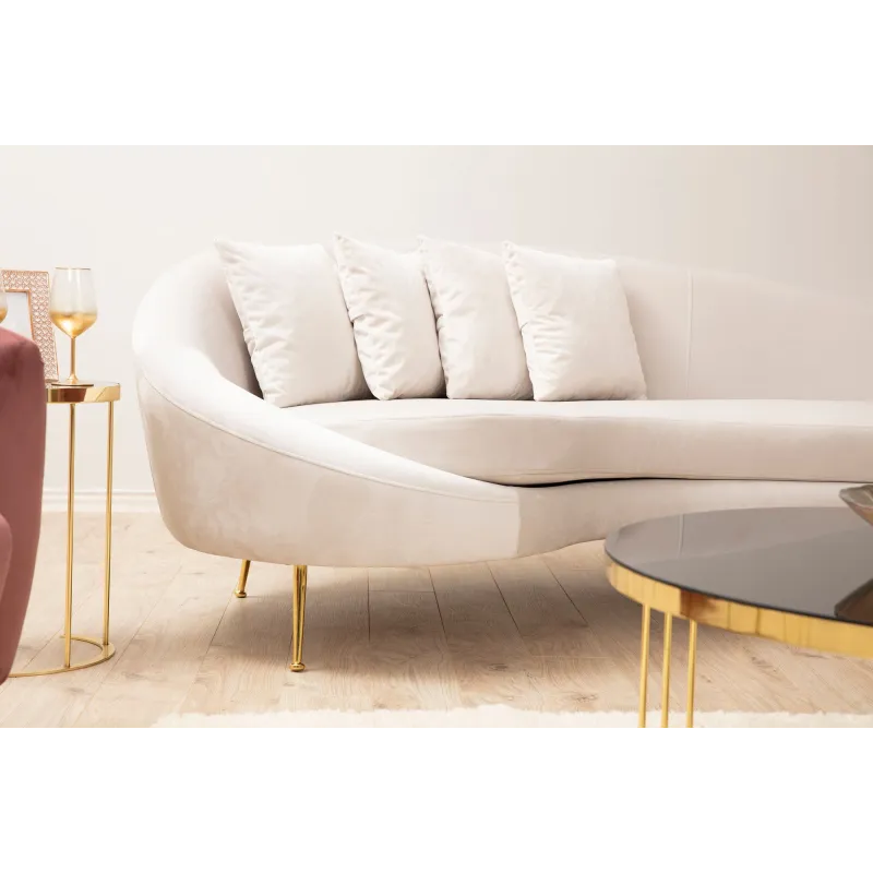 Canapea Tapitata cu 3 Locuri Eses Left - Beige  - 2