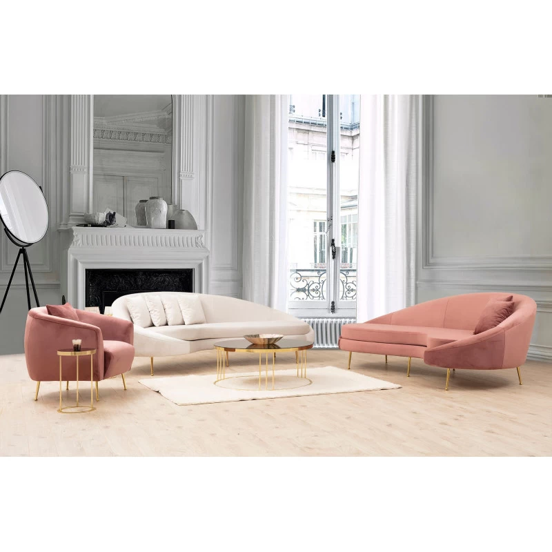 Canapea Tapitata cu 3 Locuri Eses Left - Beige  - 3