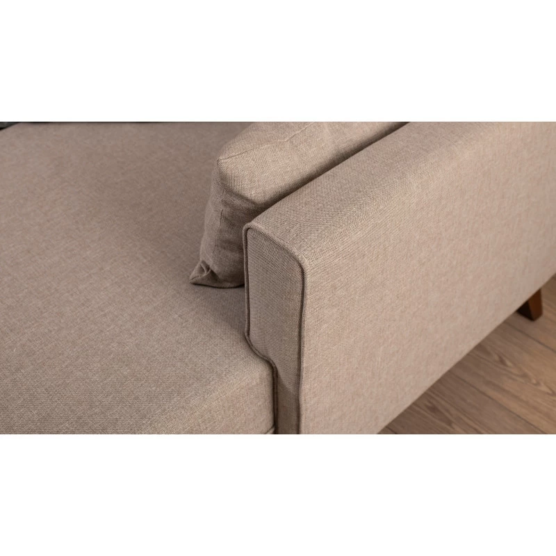 Canapea Tip Coltar Tapitat cu Taburet Bella Corner Sofa Right 2 - Cream  - 4