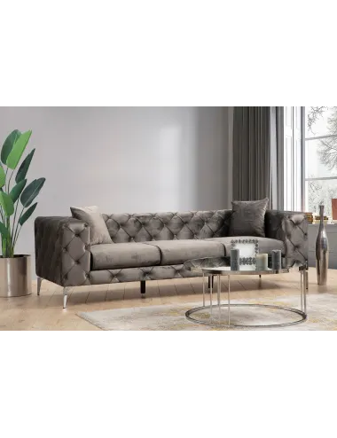 Canapea Tapitata cu 3 Locuri Como 3 Seater - Anthracite 237 X 70 X 90 - 1