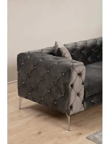 Canapea Tapitata cu 3 Locuri Como 3 Seater - Anthracite 237 X 70 X 90 - 2
