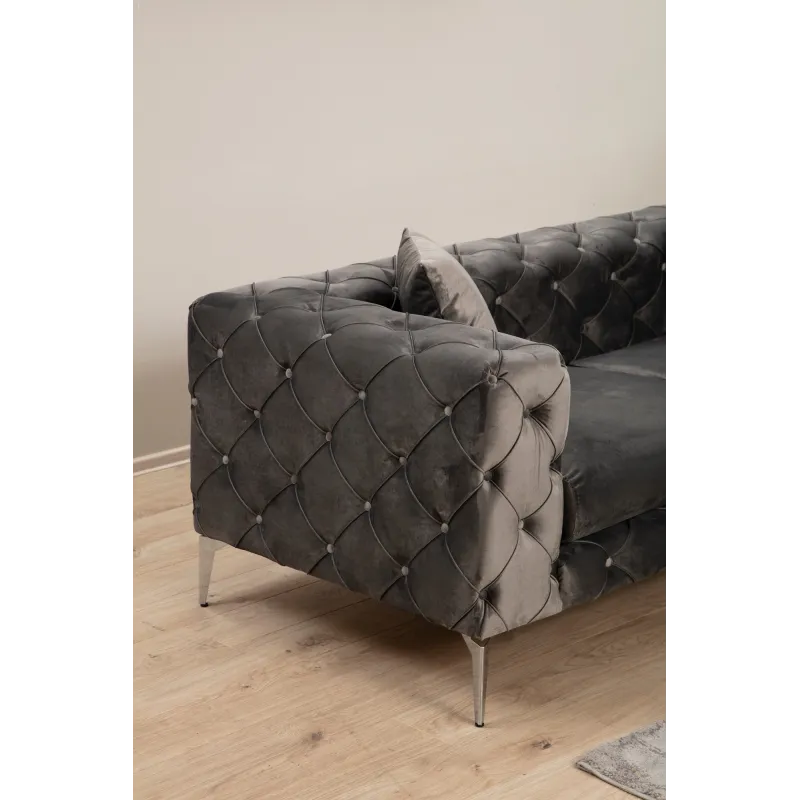 Canapea Tapitata cu 3 Locuri Como 3 Seater - Anthracite 237 X 70 X 90  - 2