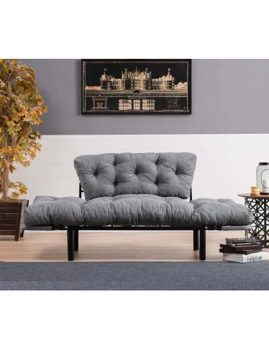 Canapea Tapitata cu 2 Locuri Nitta - Grey 155 X 85 X 70 - 2