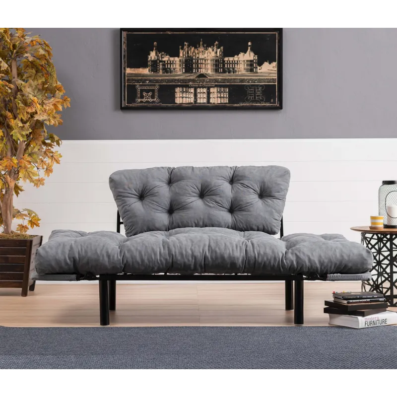 Canapea Tapitata cu 2 Locuri Nitta - Grey 155 X 85 X 70  - 2