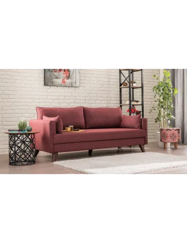 Canapea Tapitata 3 Locuri Bella Sofa Bed - Claret Red - 1