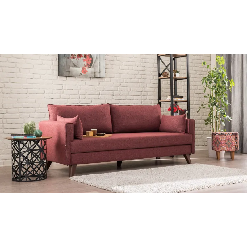 Canapea Tapitata 3 Locuri Bella Sofa Bed - Claret Red  - 1