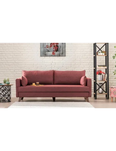 Canapea Tapitata 3 Locuri Bella Sofa Bed - Claret Red - 2