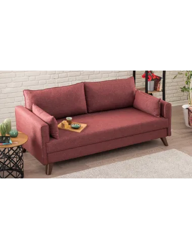 Canapea Tapitata 3 Locuri Bella Sofa Bed - Claret Red  - 3