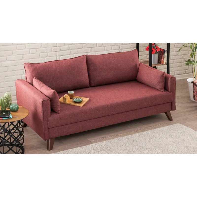 Canapea Tapitata 3 Locuri Bella Sofa Bed - Claret Red  - 3