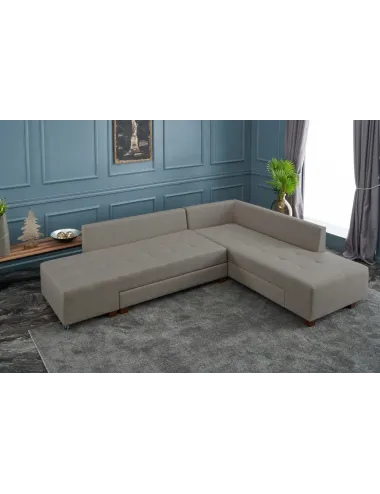 Canapea Tip Coltar Extensibil Manama Corner Sofa Bed Right - Cream - 2