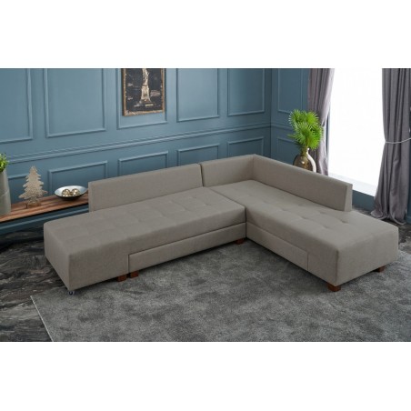 Canapea Tip Coltar Extensibil Manama Corner Sofa Bed Right - Cream - 1