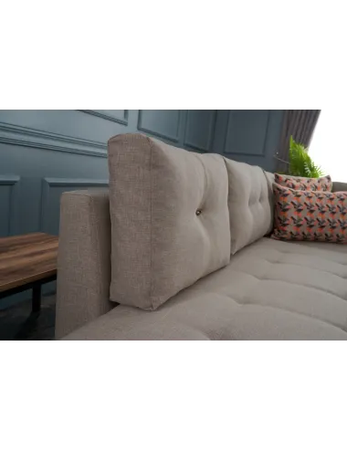 Canapea Tip Coltar Extensibil Manama Corner Sofa Bed Right - Cream  - 4