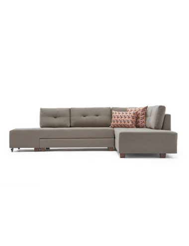 Canapea Tip Coltar Extensibil Manama Corner Sofa Bed Right - Cream  - 6