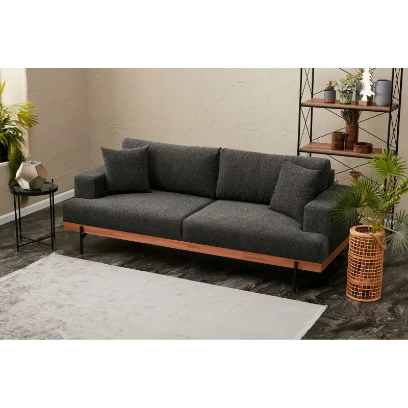Canapea Tapitata cu 3 Locuri Liva - Anthracite 227 X 76 X 94  - 2