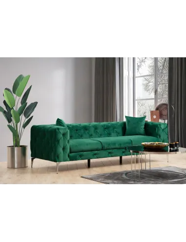 Canapea Tapitata cu 3 Locuri Como - Green - 1