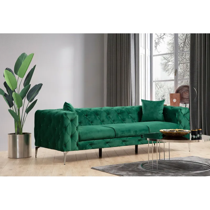 Canapea Tapitata cu 3 Locuri Como - Green  - 1