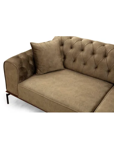 Canapea Tapitata Siesta With Capitone 3 Seater - Brownish Green 230 X 89 X 92  - 5
