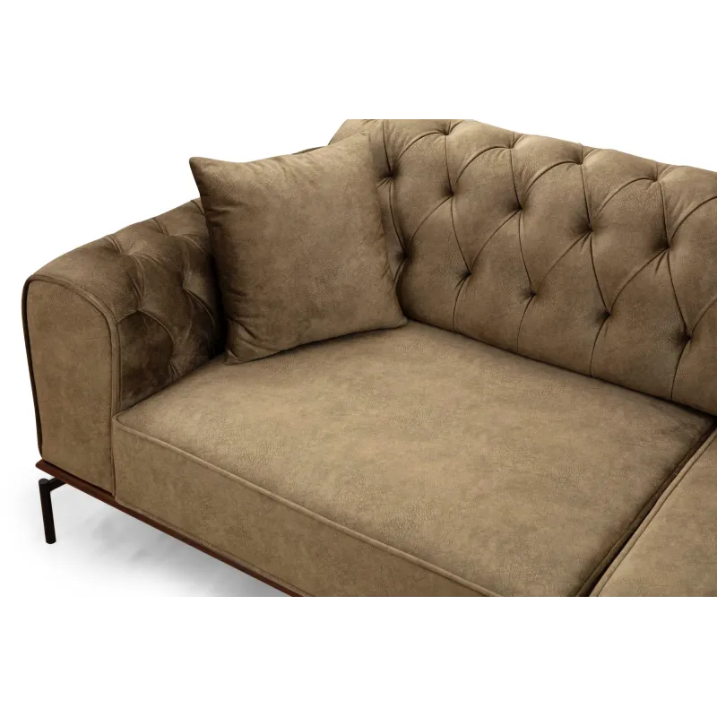 Canapea Tapitata Siesta With Capitone 3 Seater - Brownish Green 230 X 89 X 92  - 5