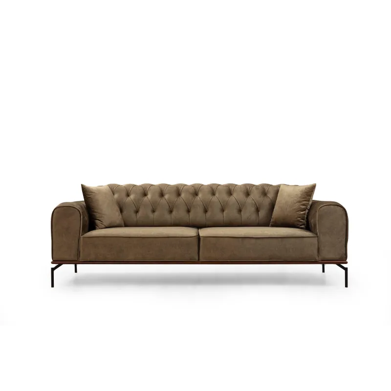 Canapea Tapitata Siesta With Capitone 3 Seater - Brownish Green 230 X 89 X 92  - 6