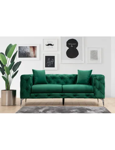 Canapea Tapitata cu 2 Locuri Como - Green - 1