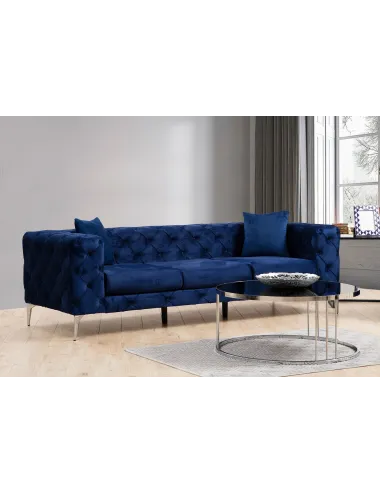 Canapea Tapitata cu 3 Locuri Como - Navy Blue - 1