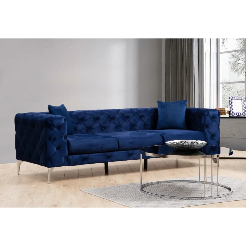 Canapea Tapitata cu 3 Locuri Como - Navy Blue  - 1