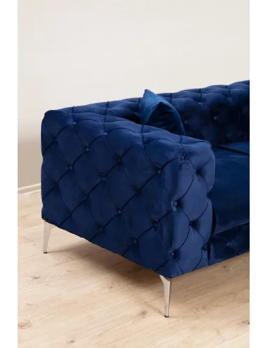 Canapea Tapitata cu 3 Locuri Como - Navy Blue - 2