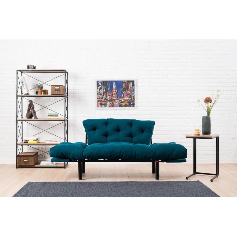 Canapea Tapitata cu 2 Locuri Nitta - Petrol Blue 155 X 85 X 70  - 6