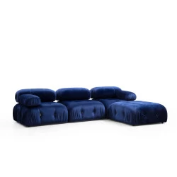 Canapea Tapitata Tip Coltar Bubble Velvet Blue L1-O1-1R-PUF 288 X 190 X 95  - 1