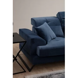 Canapea Tip Coltar cu Spatar Reglabil Frido Left (Chl+3R) - Navy Blue - 2