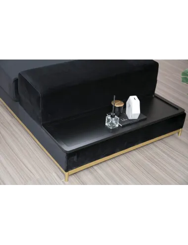 Canapea cu 4 Locuri si Suport Cafea Line With Side Table - Black  - 5