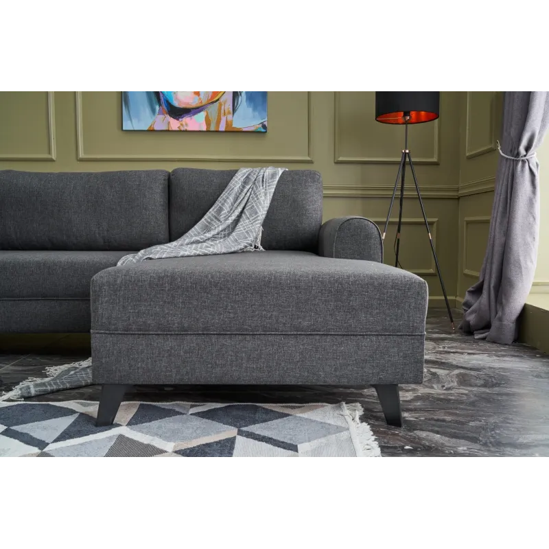 Canapea Tip Coltar in Forma de U Belen - Anthracite  - 4
