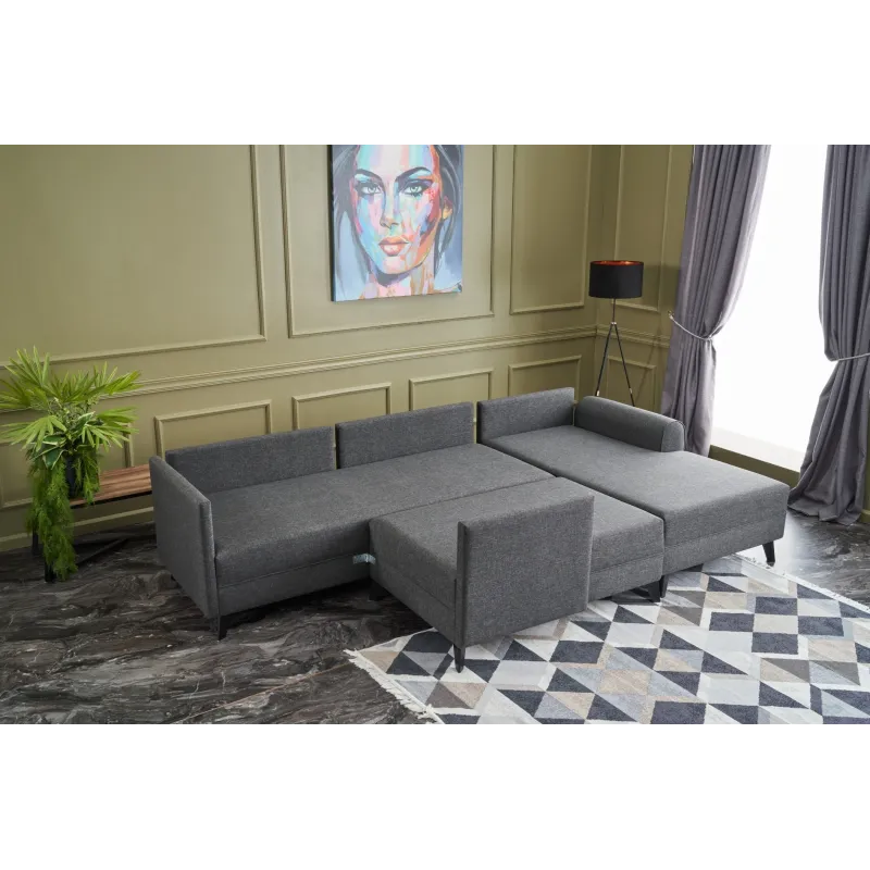 Canapea Tip Coltar in Forma de U Belen - Anthracite  - 5