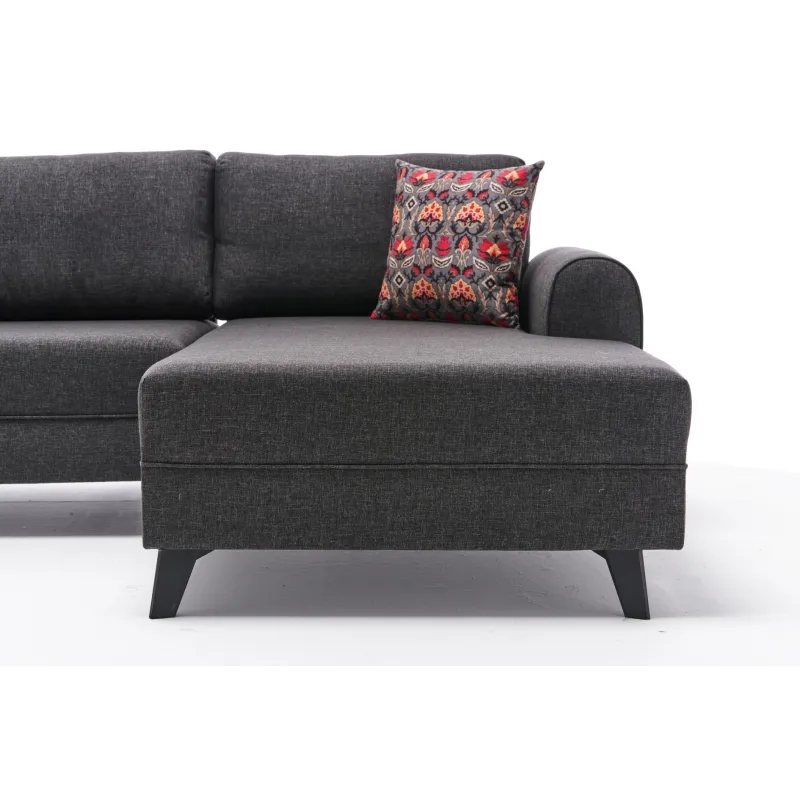 Canapea Tip Coltar in Forma de U Belen - Anthracite  - 6
