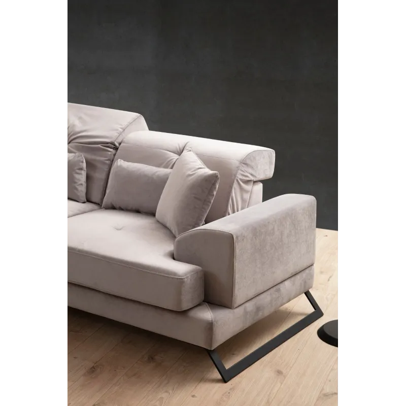 Canapea Tip Coltar Tapitat Frido Left (Chl+3R) - Light Grey  - 2