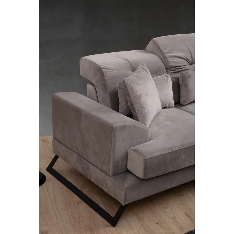 Canapea Tip Coltar Tapitat Frido Left (Chl+3R) - Light Grey  - 3