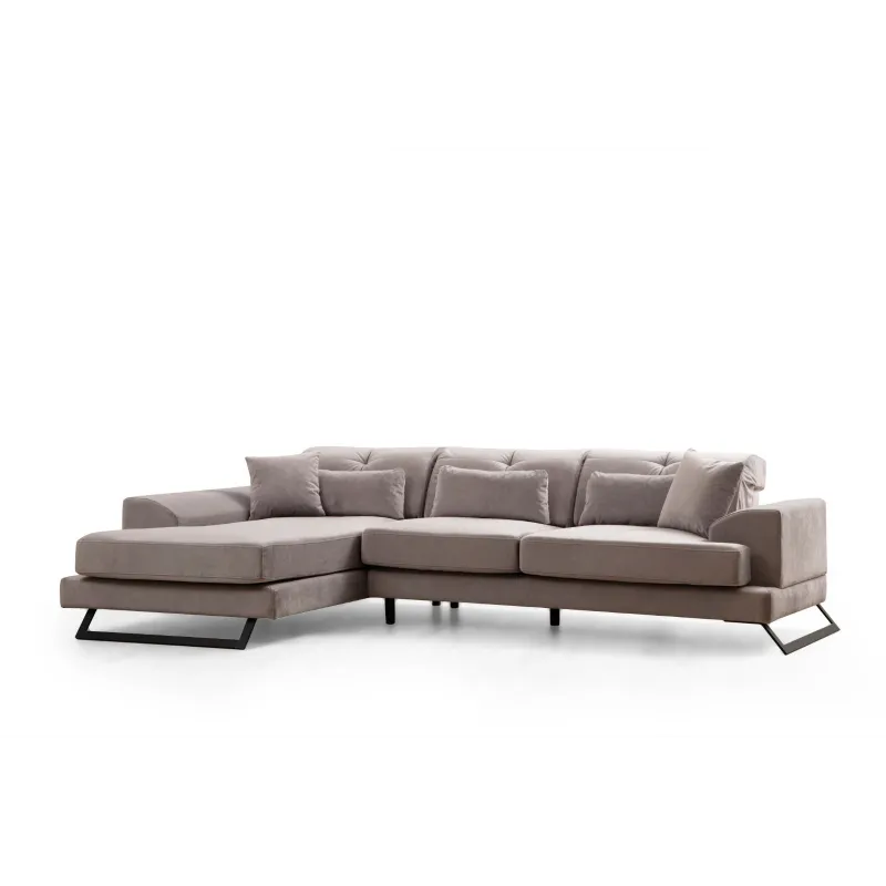 Canapea Tip Coltar Tapitat Frido Left (Chl+3R) - Light Grey  - 6