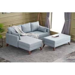Canapea Tip Coltar Bella Soft Mini Kose Left - Blue - 2