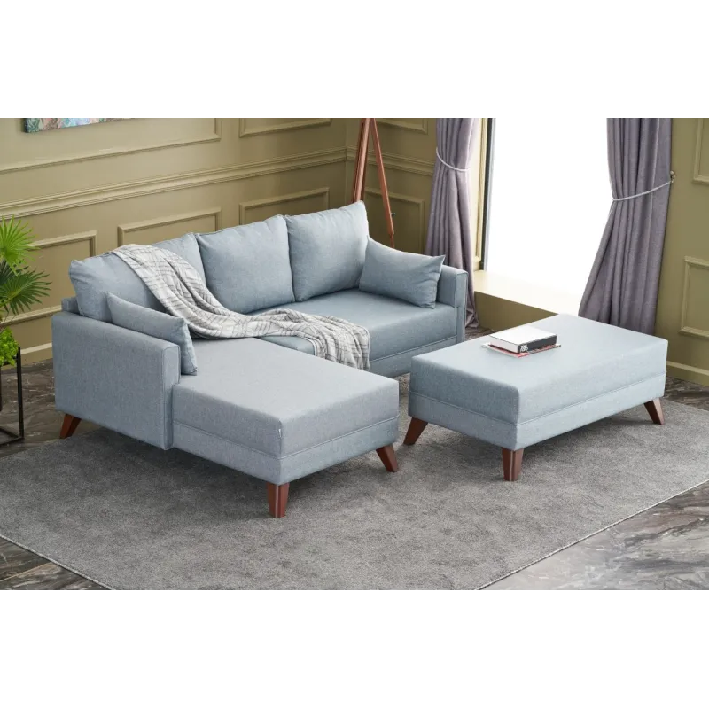 Canapea Tip Coltar Bella Soft Mini Kose Left - Blue  - 2