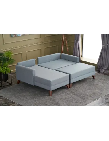 Canapea Tip Coltar Bella Soft Mini Kose Left - Blue  - 5