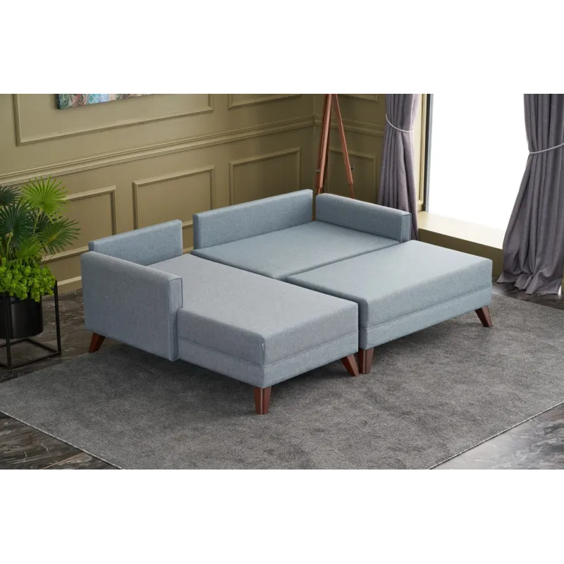 Canapea Tip Coltar Bella Soft Mini Kose Left - Blue  - 5